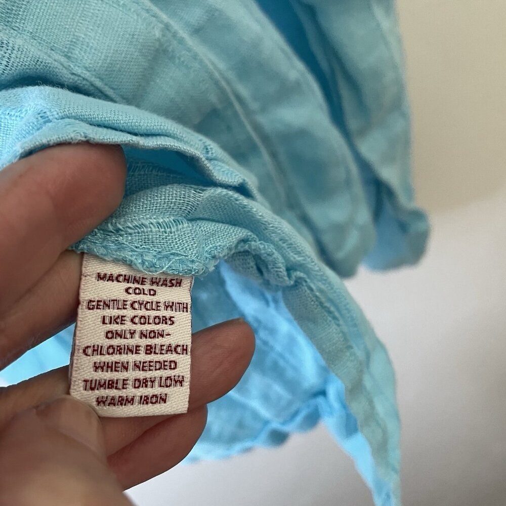 JM Collection Womens Linen Button Up Top Size 14 Lagenlook Beach Travel Summer - Picture 5 of 11